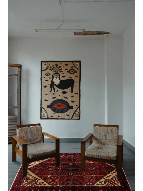 Persian Style 5'3" x 6'9" Hand-knotted Wool Rug 