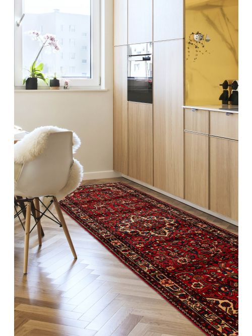 Persian Style 3'10" x 10'5" Hand-knotted Wool Runner Rug 