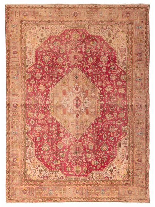 Turkish Antalya Vintage Hand-knotted Wool Rug, 277 x 366 cm