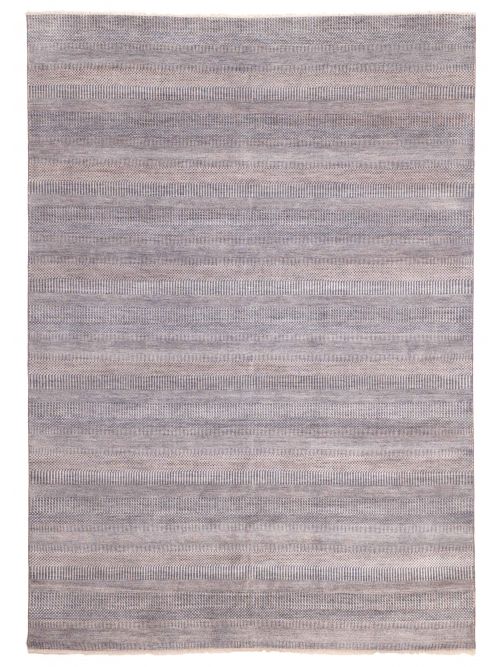Indian Finest Silk Shadow 8'10" x 12'3" Hand-knotted Silk & Wool Rug 