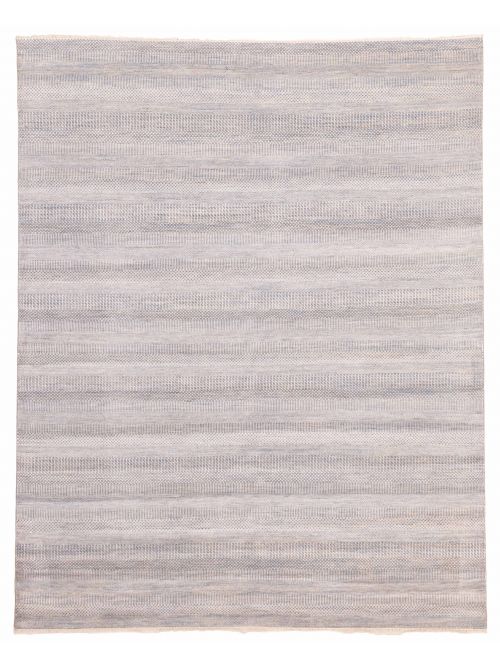 Indian Finest Silk Shadow 8'2" x 10'3" Hand-knotted Silk & Wool Rug 