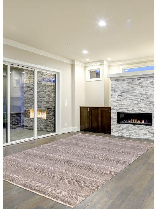 Indian Finest Silk Shadow 7'10" x 10'2" Hand-knotted Silk & Wool Rug 