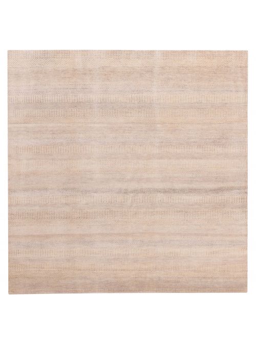 Indian Finest Silk Shadow 7'11" x 7'11" Hand-knotted Viscose & Wool Rug 