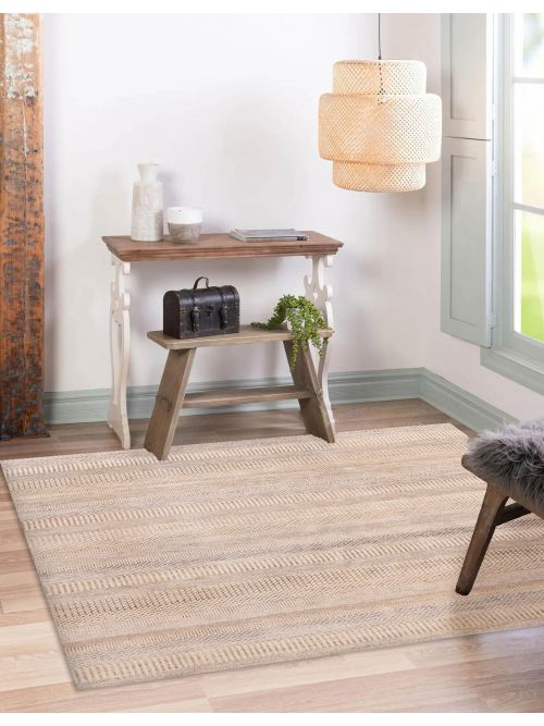 Indian Finest Silk Shadow 7'11" x 7'11" Hand-knotted Viscose & Wool Rug 