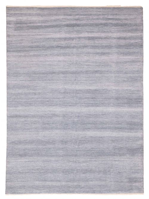 Indian Finest Silk Shadow 9'1" x 12'3" Hand-knotted Silk & Wool Rug 