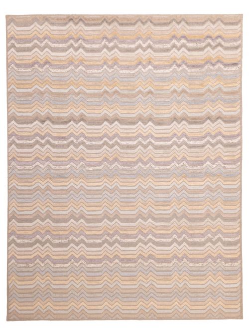 Indian Tangier 9'2" x 11'9" Hand-knotted Silk & Wool Rug 