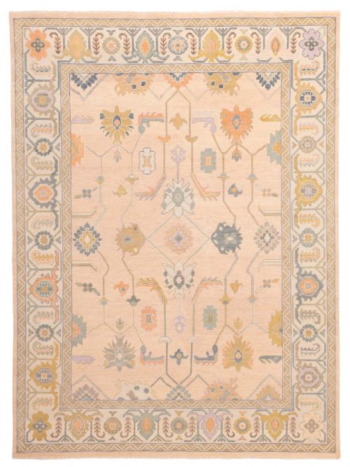 Indian Modern Oushak 8'11" x 11'10" Hand-knotted Wool Rug 