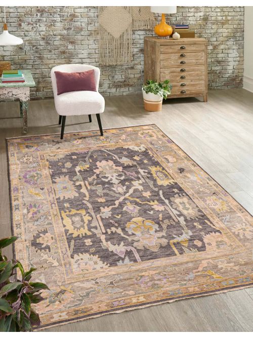 Indian Modern Oushak 7'10" x 9'9" Hand-knotted Wool Rug 