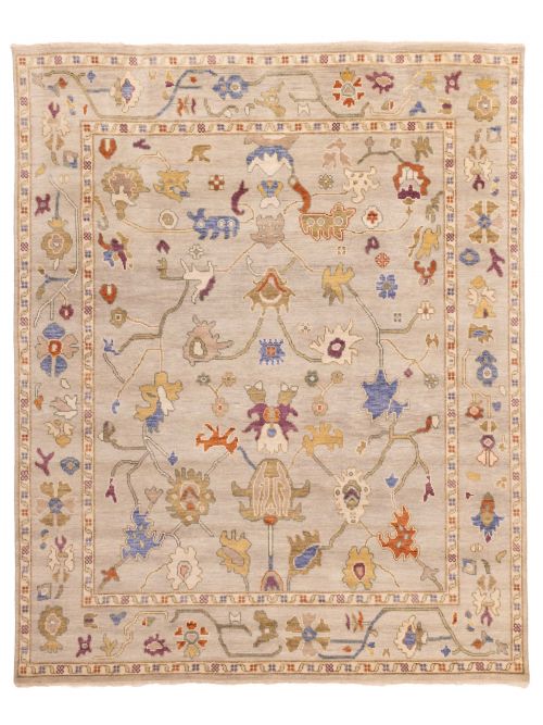 Indian Modern Oushak 7'10" x 9'10" Hand-knotted Wool Rug 