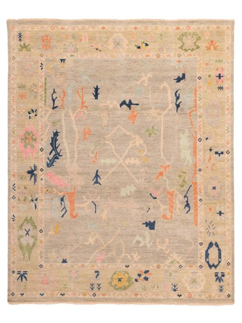 Indian Modern Oushak 7'11" x 9'11" Hand-knotted Wool Rug 