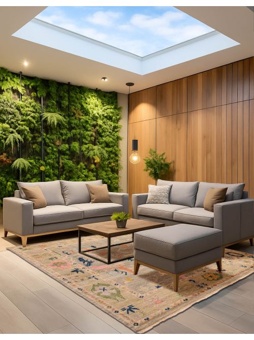 Indian Modern Oushak 7'11" x 9'11" Hand-knotted Wool Rug 