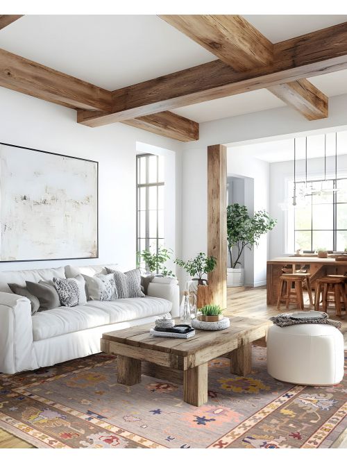 Indian Modern Oushak 9'11" x 13'9" Hand-knotted Wool Rug 