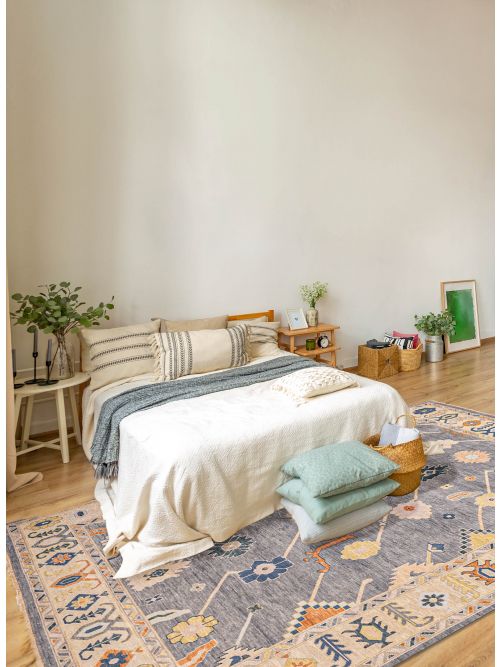 Indian Modern Oushak 9'0" x 11'11" Hand-knotted Wool Rug 