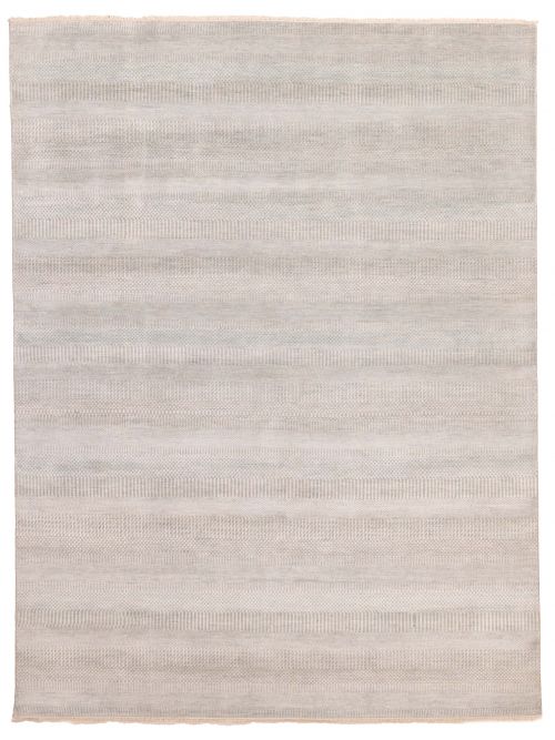 Indian Finest Silk Shadow 8'0" x 10'3" Hand-knotted Silk & Wool Rug 