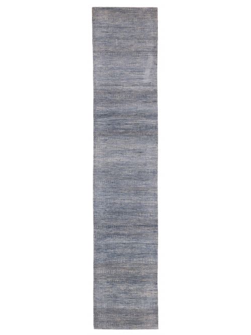 Indian Finest Silk Shadow 2'7" x 14'1" Hand-knotted Viscose & Wool Runner Rug 