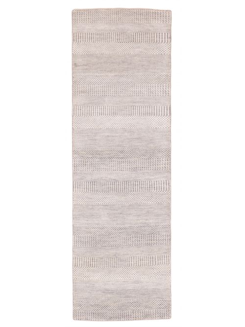 Indian Finest Silk Shadow 2'6" x 8'1" Hand-knotted Silk & Wool Runner Rug 