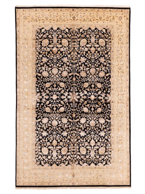 Indian Mirzapur 6'3" x 9'9" Hand-knotted Viscose & Wool Rug 