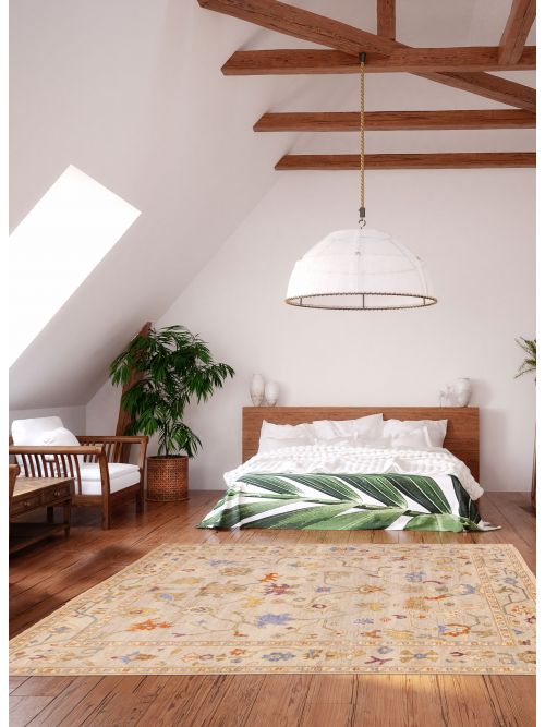 Indian Modern Oushak 7'10" x 10'0" Hand-knotted Wool Rug 