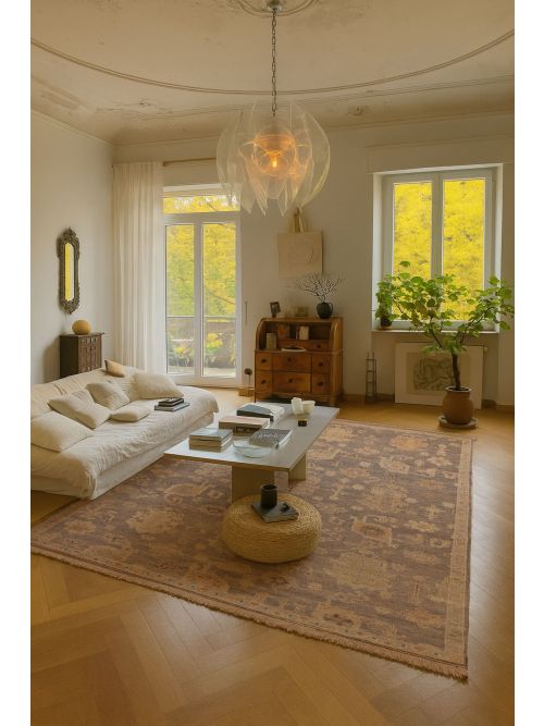 Kavya Oushak 8'10" x 11'11" Hand-knotted Wool Rug 