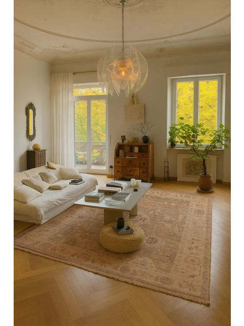 Kavya Oushak 9'0" x 12'0" Hand-knotted Wool Rug 