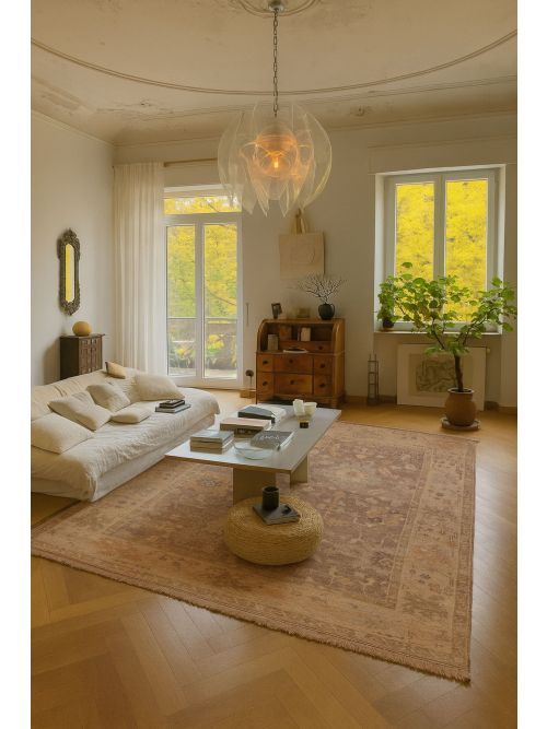 Kavya Oushak 8'11" x 11'11" Hand-knotted Wool Rug 