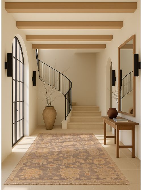 Kavya Oushak 6'0" x 8'10" Hand-knotted Wool Rug 