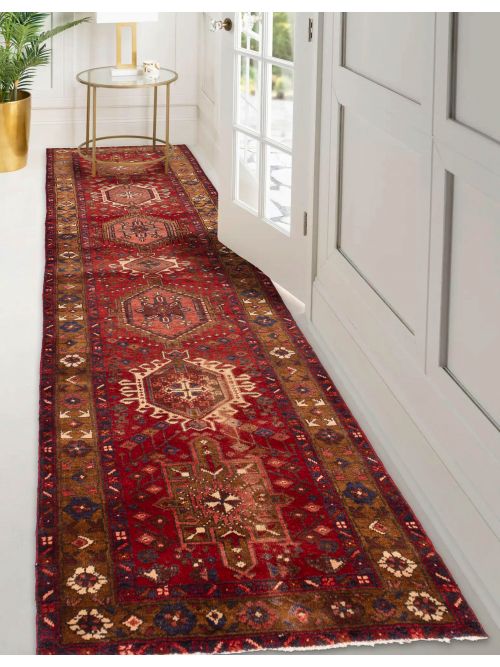 Persian Style 2'11" x 11'2" Hand-knotted Wool Runner Rug 
