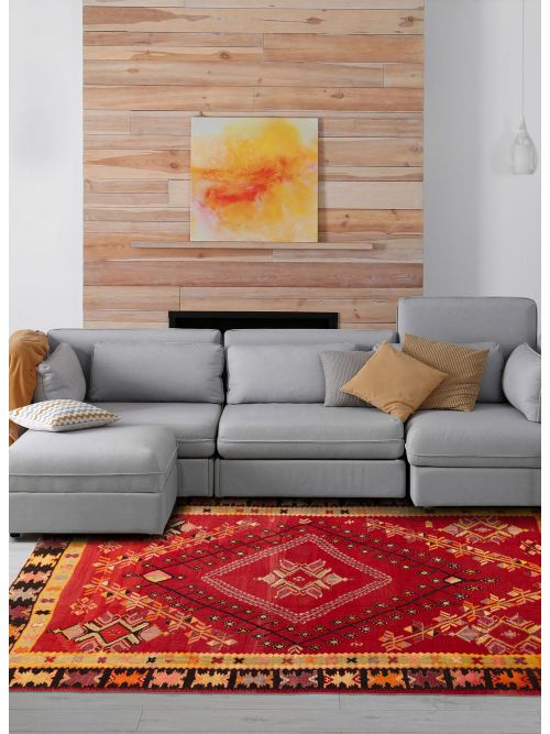 Turkish Kashkoli 8'0" x 11'11" Flat-Weave Wool Kilim 