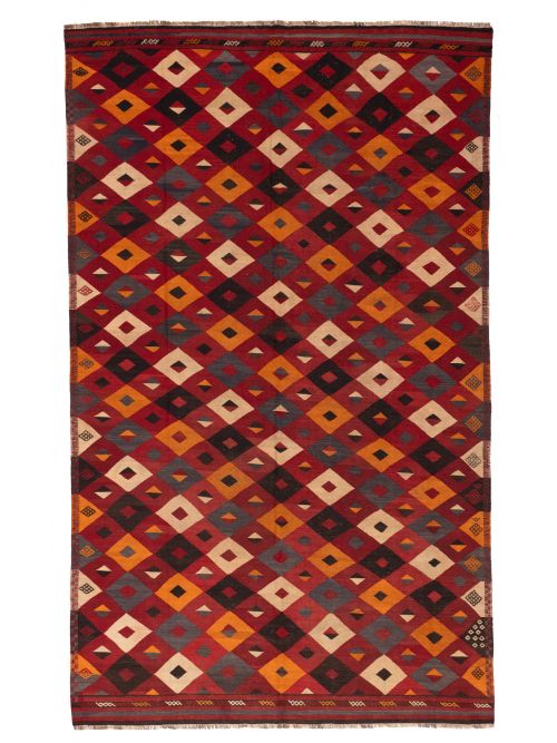 Turkish Kashkoli 7'3" x 12'0" Flat-Weave Wool Kilim 