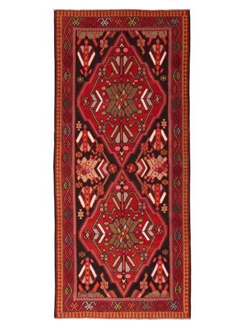 Turkish Kashkoli 5'9" x 13'3" Flat-Weave Wool Kilim 