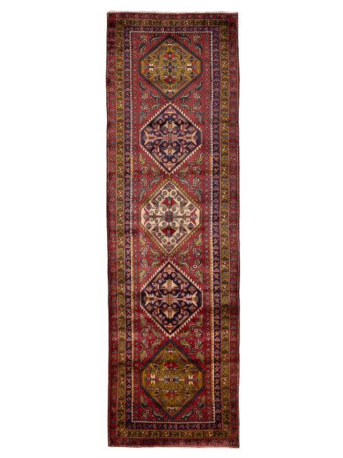 Persian Style 3'7" x 11'10" Hand-knotted Wool Runner Rug 