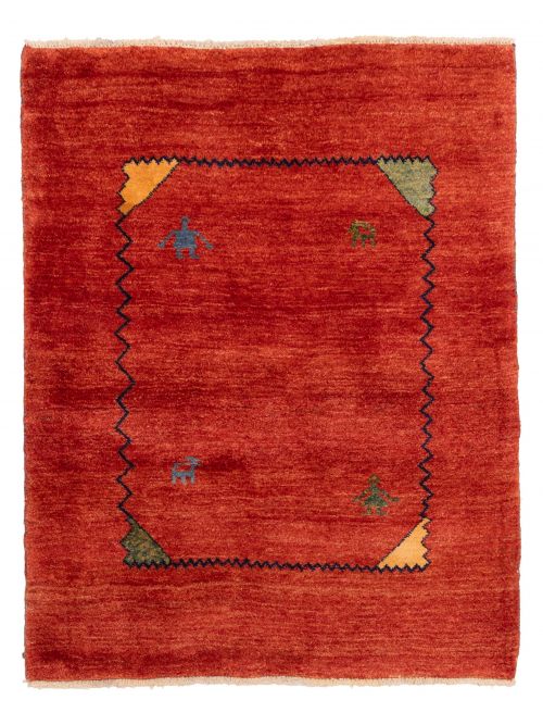 Persian Kashkuli Gabbeh 4'1" x 5'2" Hand-knotted Wool Rug 