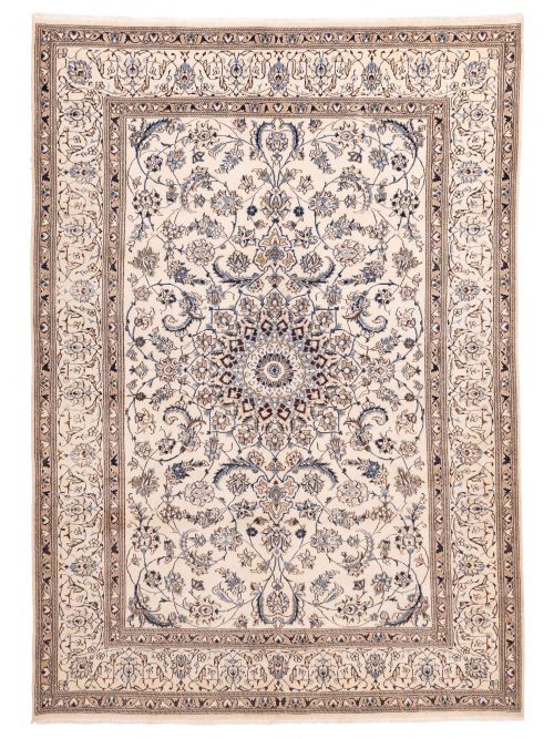 Persian Nain 9La 7'10" x 11'0" Hand-knotted Silk & Wool Rug 