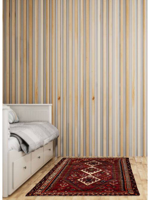 Persian Style 4'10" x 7'9" Hand-knotted Wool Rug 