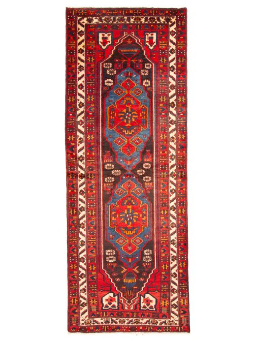 Persian Style 3'5" x 9'4" Hand-knotted Wool Runner Rug 