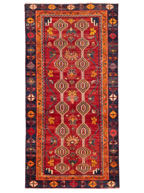 Persian Style 4'3" x 9'0" Hand-knotted Wool Runner Rug 