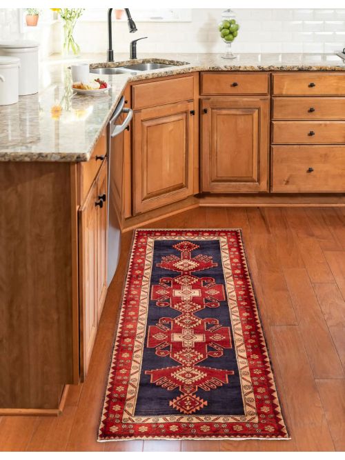 Persian Style 3'11" x 9'4" Hand-knotted Wool Runner Rug 