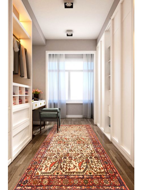 Persian Style 3'8" x 8'10" Hand-knotted Wool Runner Rug 