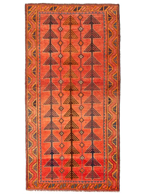 Persian Style 4'0" x 8'8" Hand-knotted Wool Runner Rug 