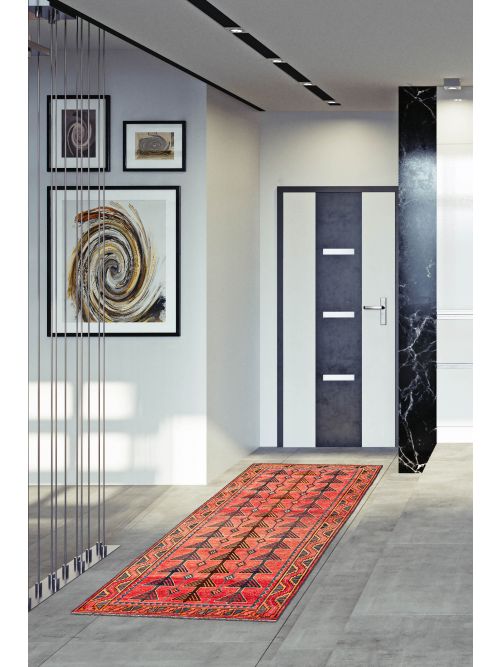 Persian Style 4'0" x 8'8" Hand-knotted Wool Runner Rug 