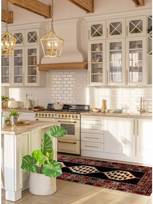 Persian Style 3'5" x 9'8" Hand-knotted Wool Runner Rug 