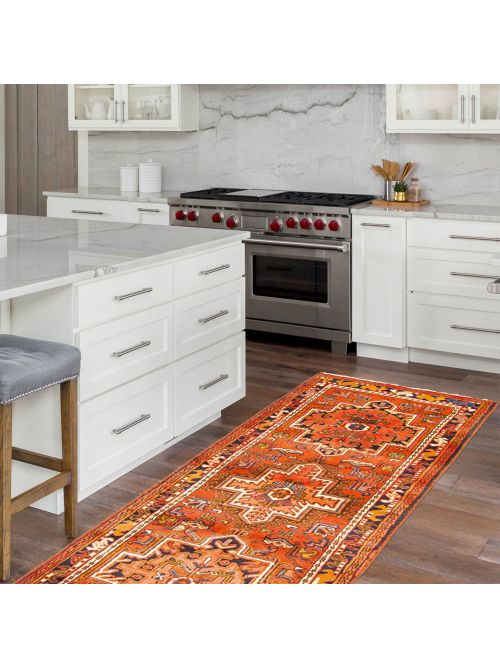 Persian Style 2'4" x 6'1" Hand-knotted Wool Runner Rug 