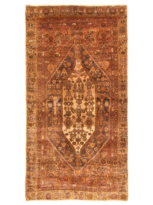 Antalya Vintage 3'10" x 7'5" Hand-knotted Wool Rug 