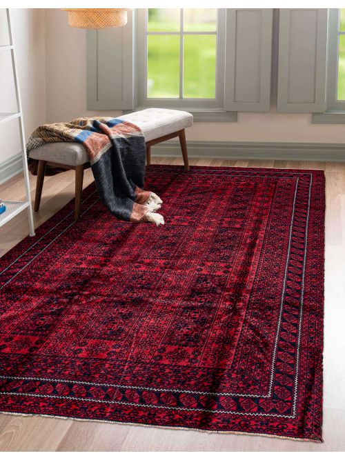 Afghan Teimani 6'5" x 9'4" Hand-knotted Wool Rug 