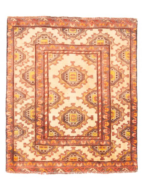 Afghan Teimani 3'2" x 3'8" Hand-knotted Wool Rug 