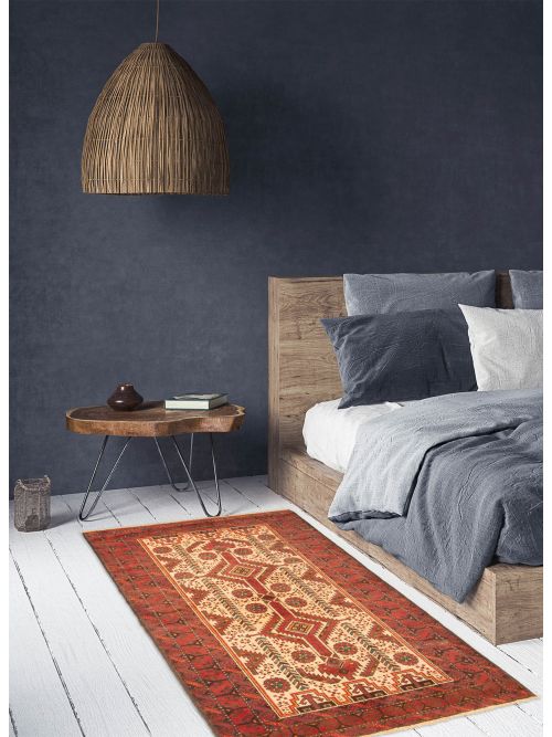 Afghan Teimani 3'7" x 6'4" Hand-knotted Wool Rug 