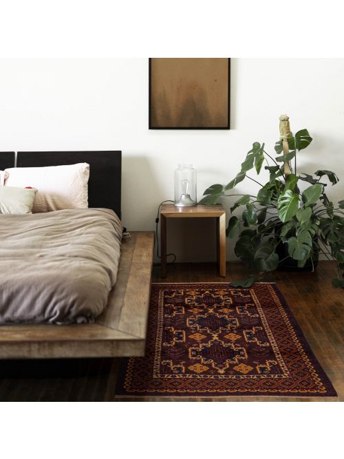Afghan Teimani 3'11" x 6'9" Hand-knotted Wool Rug 