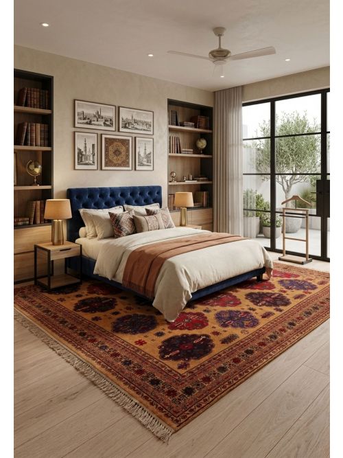 Afghan Teimani 6'7" x 9'7" Hand-knotted Wool Rug 