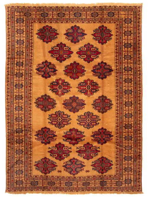 Afghan Teimani 6'3" x 8'10" Hand-knotted Wool Rug 