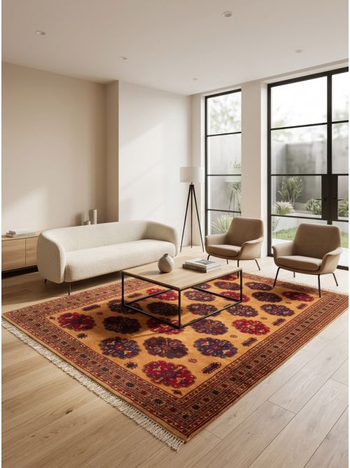 Afghan Teimani 6'8" x 9'1" Hand-knotted Wool Rug 